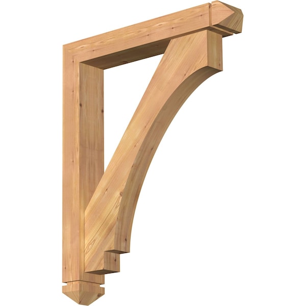 Ekena Millwork Imperial Arts and Crafts Smooth Bracket w/ Offset Brace, Western Red Cedar, 5 1/2"W x 32"D x 40"H BKT0604X32X40IMP03SWR - main